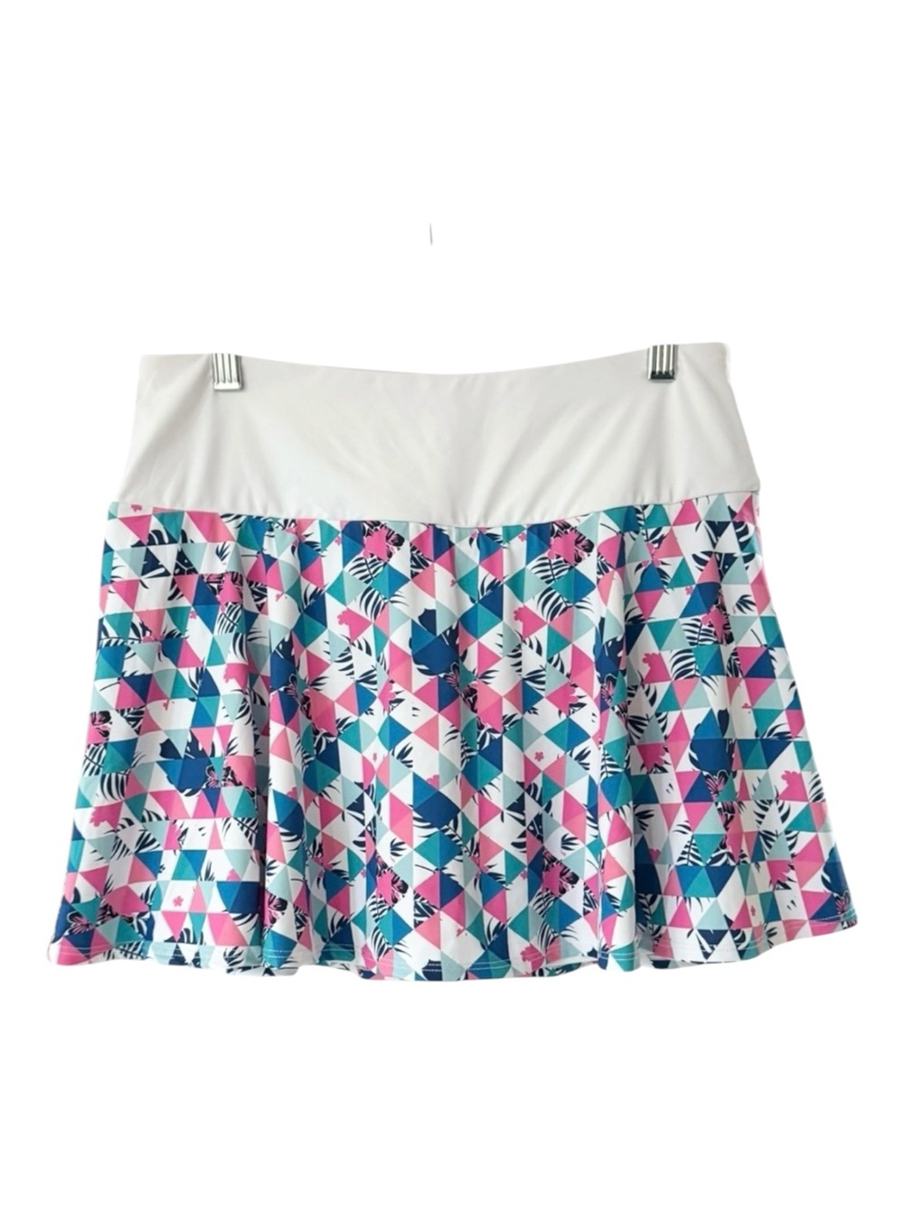 Kyodan Colorful Geometric Print Golf Tennis Skort Size Medium Pink White Blue